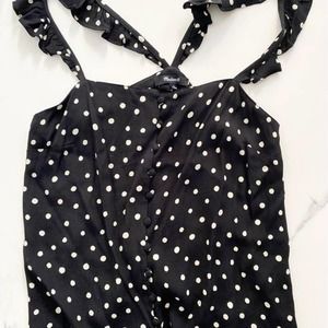 Madewell Polka Dot Ruffle Strap top - Size 4 - moving sale!